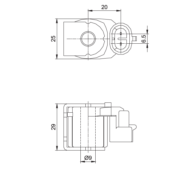 液壓類(lèi)車(chē)用油改天然氣噴軌電磁線(xiàn)圈結(jié)構(gòu)尺寸圖